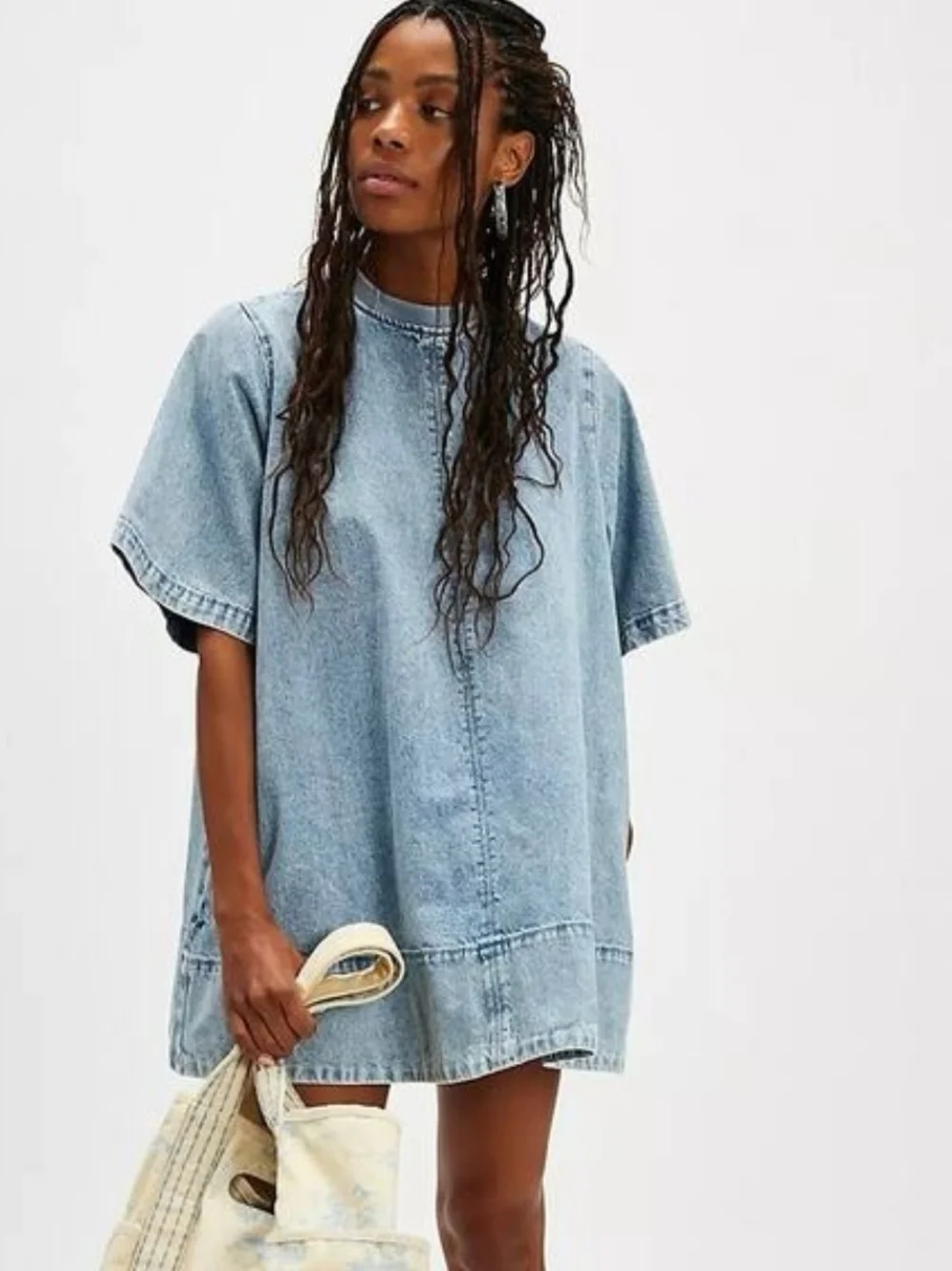 NWT Harlow Mini Dress By Free People Medium Ocean Blue - Picture 2 of 5